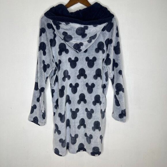 Disney Mickey Mouse Blue Faux Fur Fuzzy Sleep Robe Size Large Women’s - Picture 7 of 9